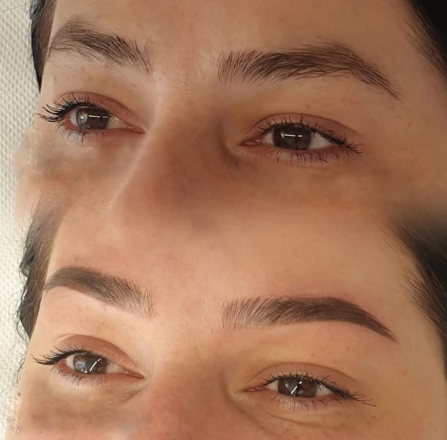 Microblading fir cu fir, înainte și după